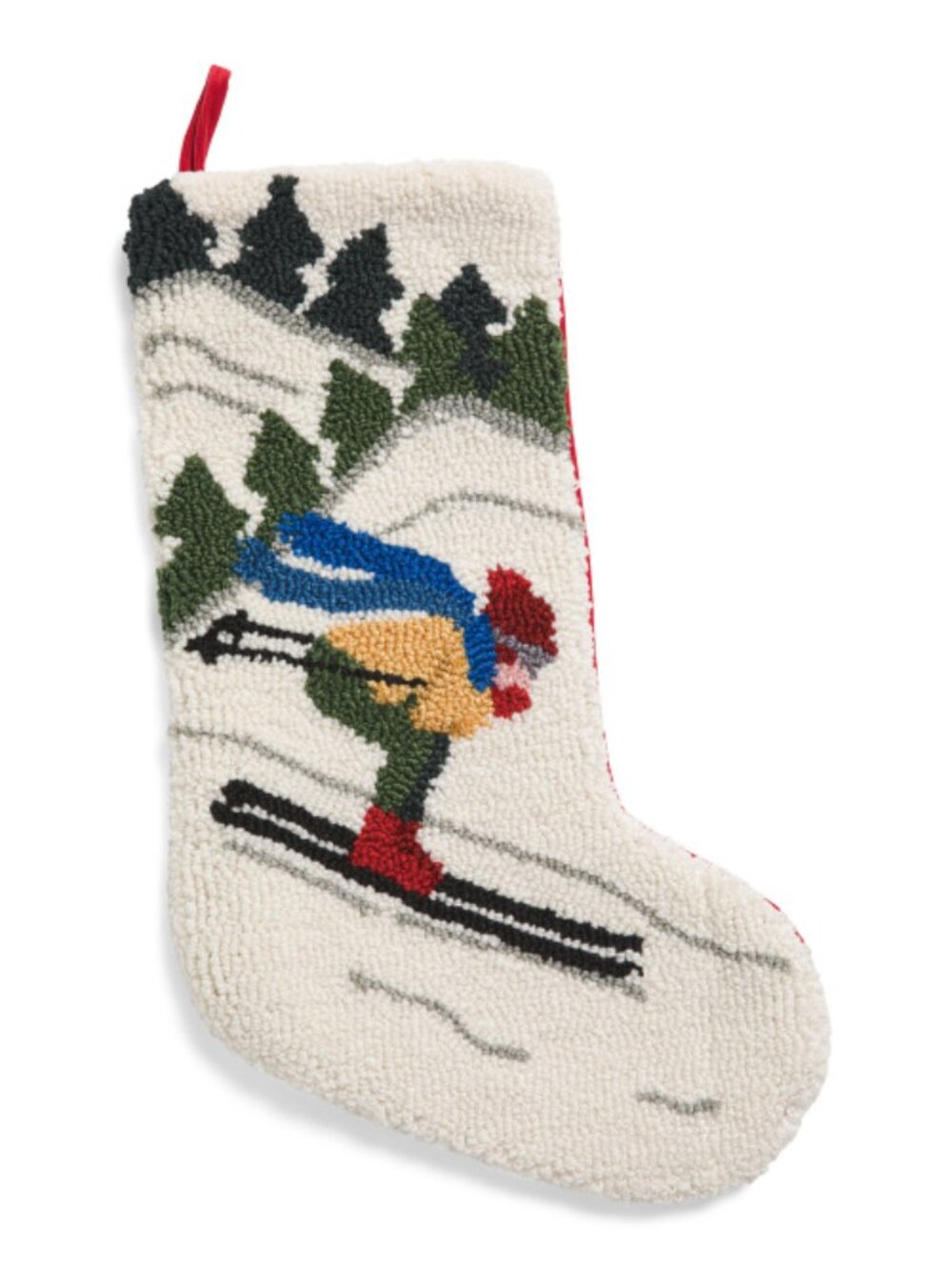 PEKING HANDICRAFT 12x20 Skier Hooked Stocking
